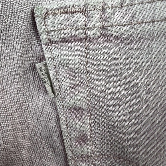 Levis 501 Mauve Pink Jean Denim Shorts Size 12 Frayed Hem - Picture 9 of 14